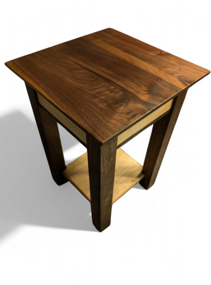 Custom walnut and maple shaker end table