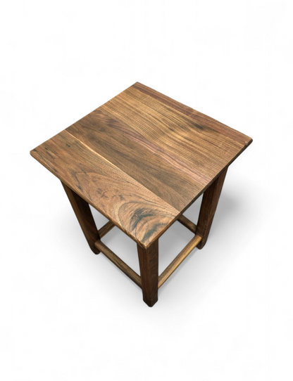 Handcrafted walnut end table