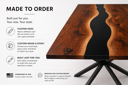 Walnut Black Epoxy Dining Table