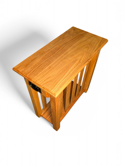 Custom oak mission style end table