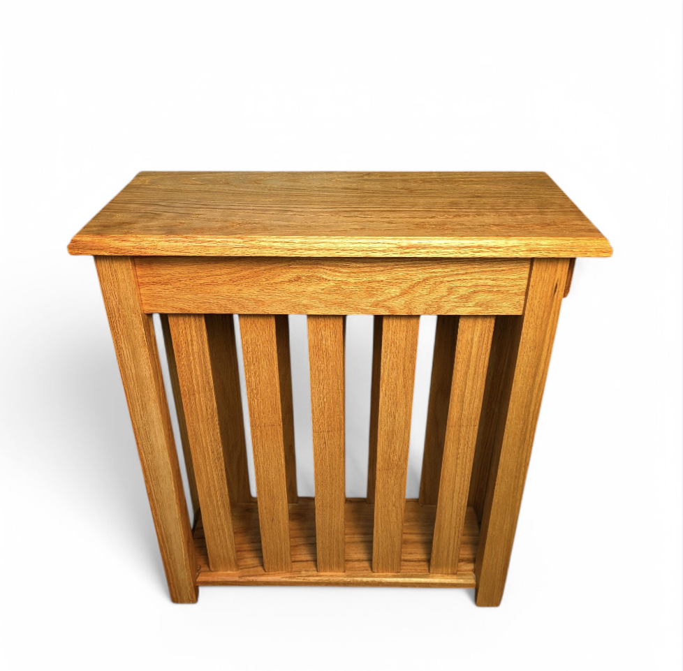 Custom oak mission style end table